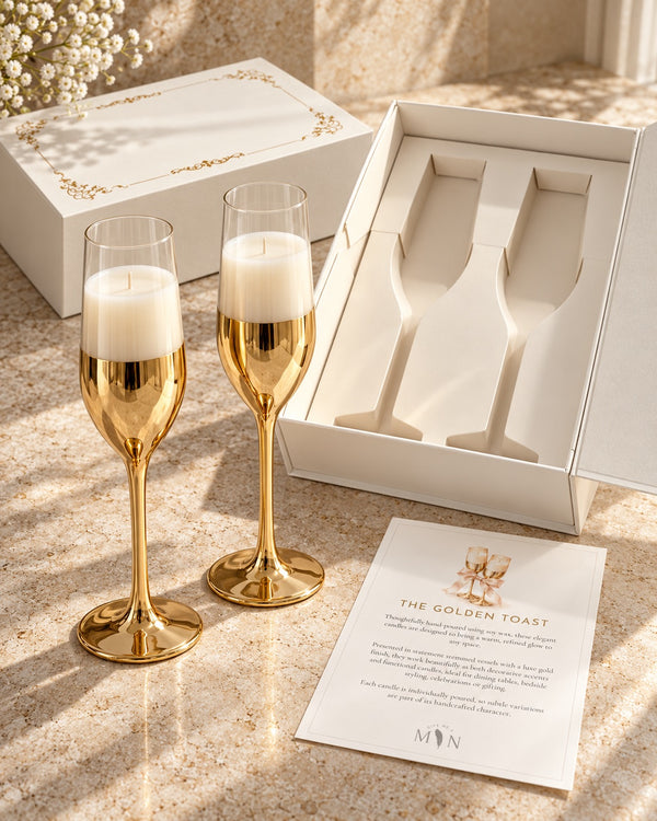 The Golden Toast soy wax candles, engagement and anniversary gift in Dubai