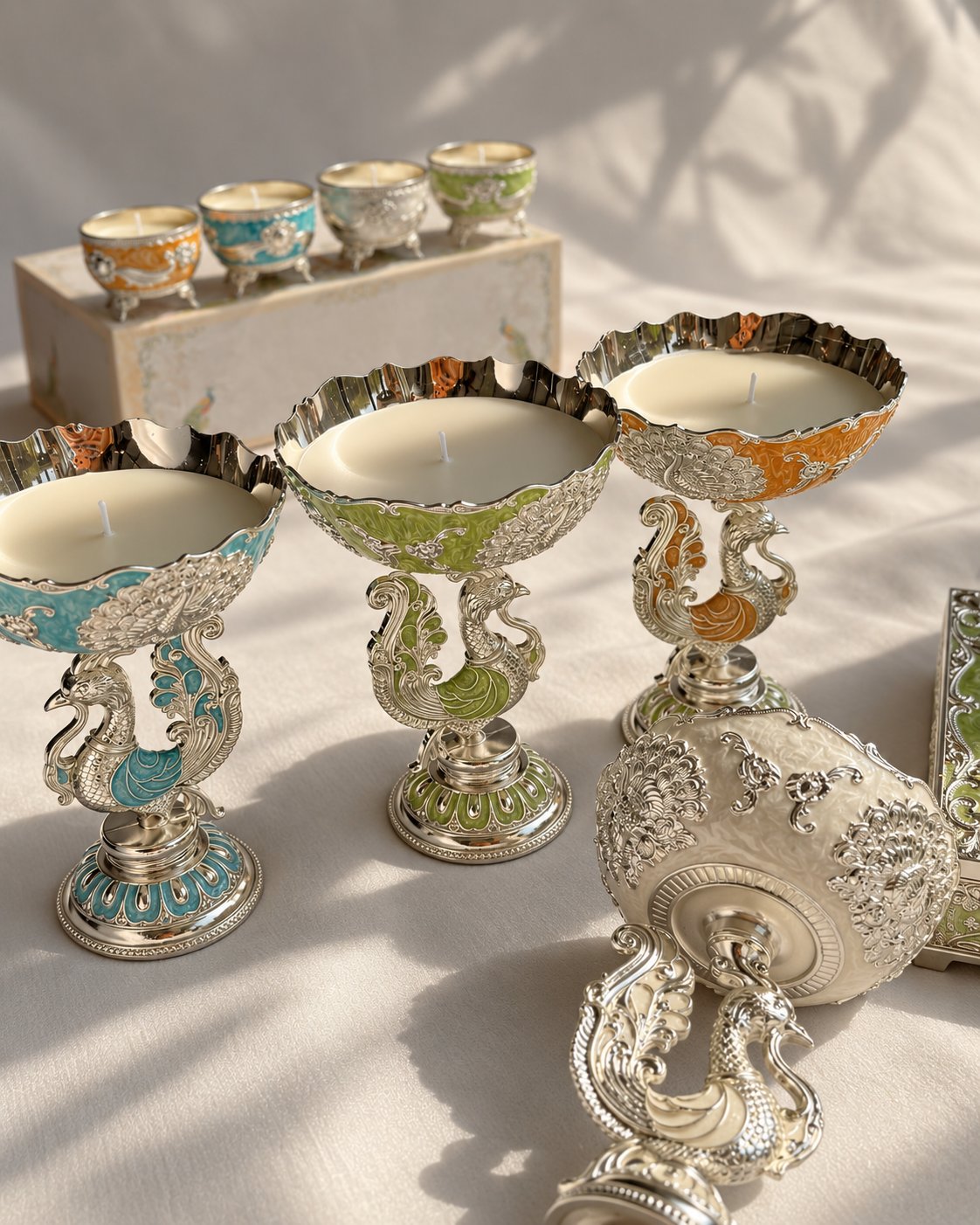 The Peacock Chalice Candle