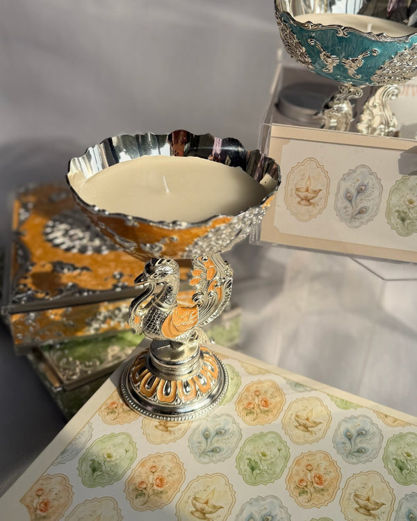 The Peacock Chalice Candle