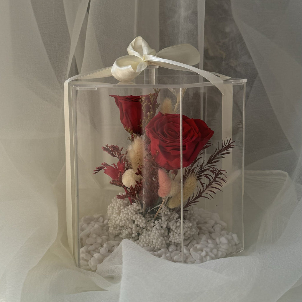 Red Hexagon Eternal Bloom