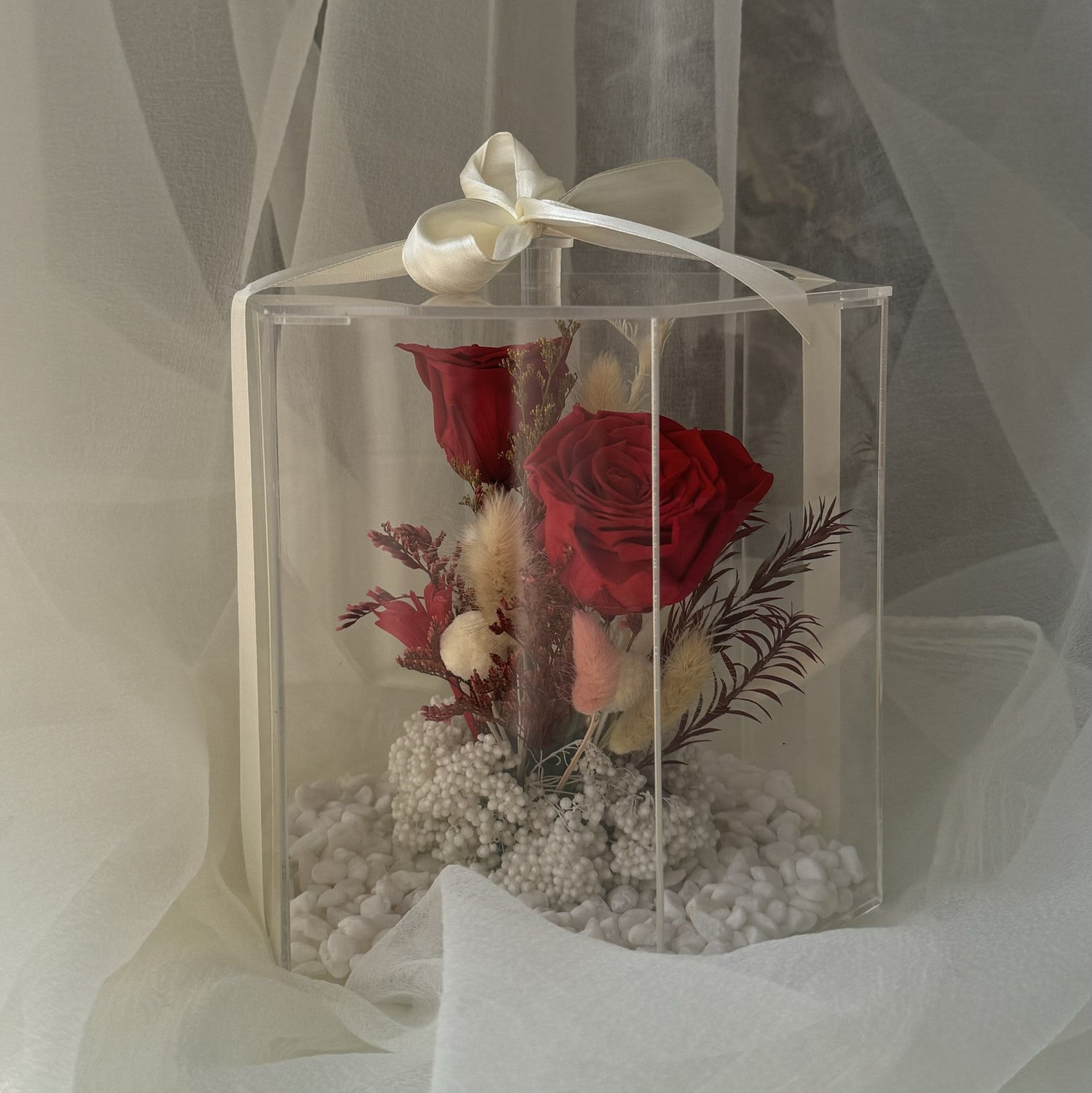 Red Hexagon Eternal Bloom